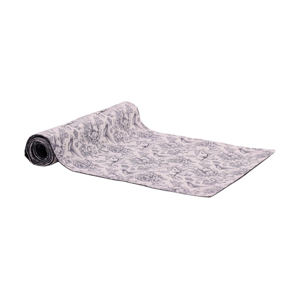 Bas Phillips Printed Linen Looks Table Runner Blue Birds MED 35x180cm