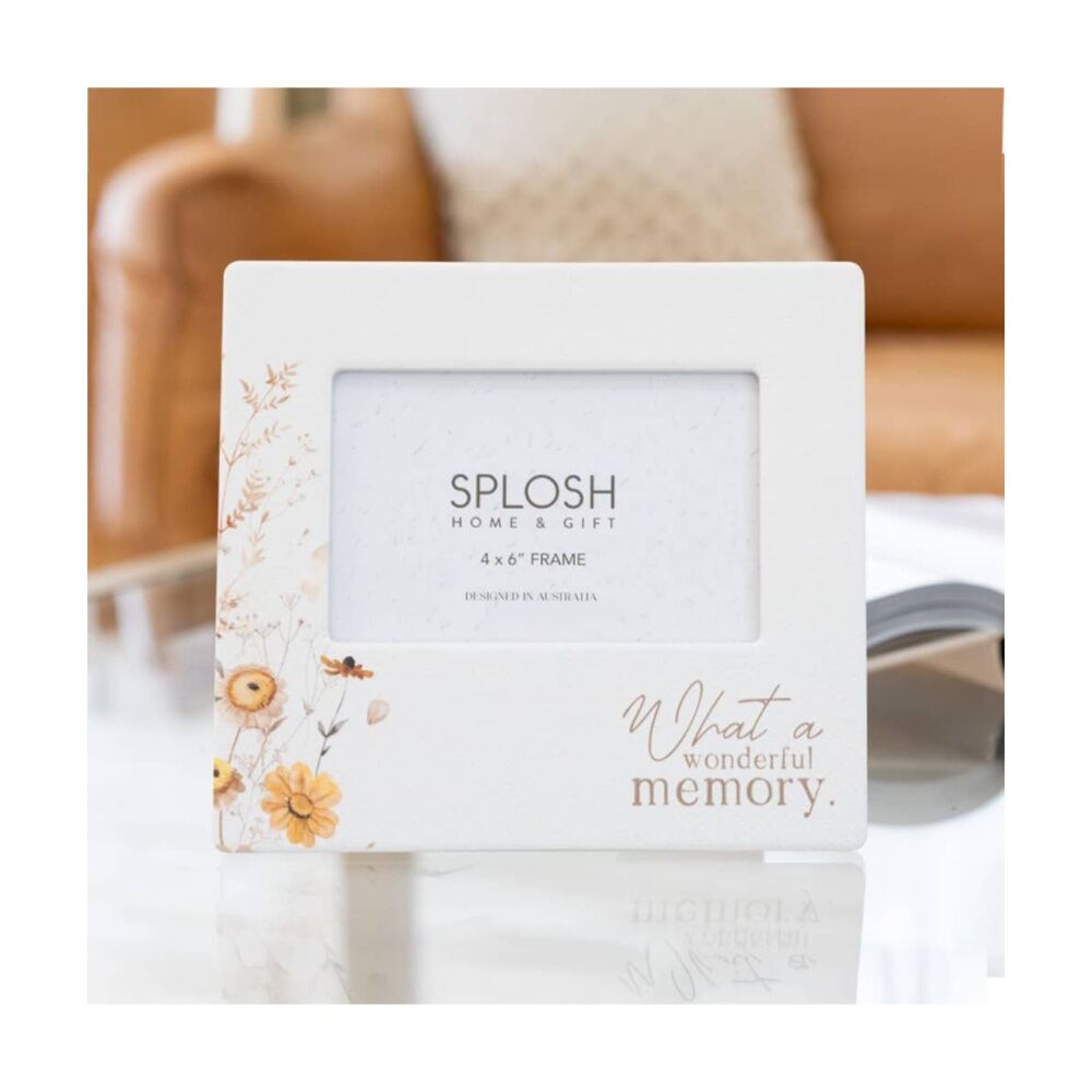 2PK Splosh Rustic Meadow Freestanding Photo Frame White Ceramic Embossed 4x6in