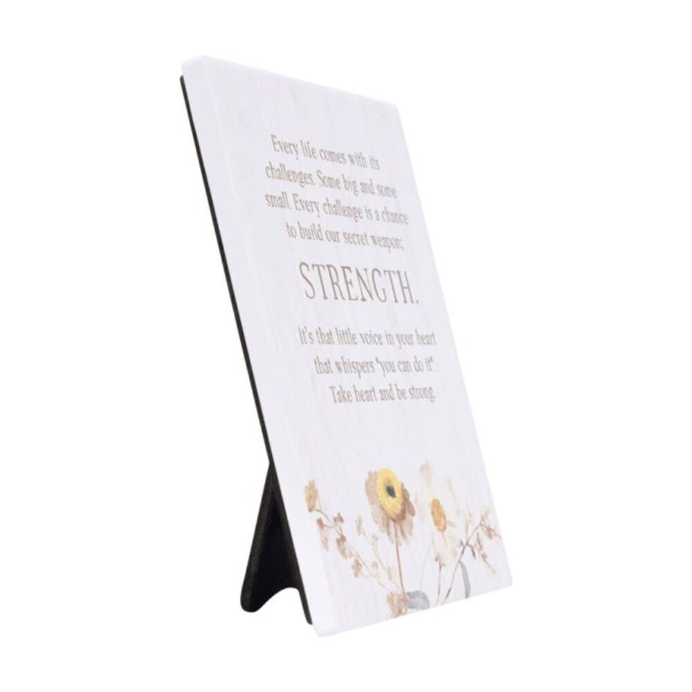 2PK Splosh Rustic Meadow Strength Verse Plaque Beige 12x14cm W/ Stand/Hook