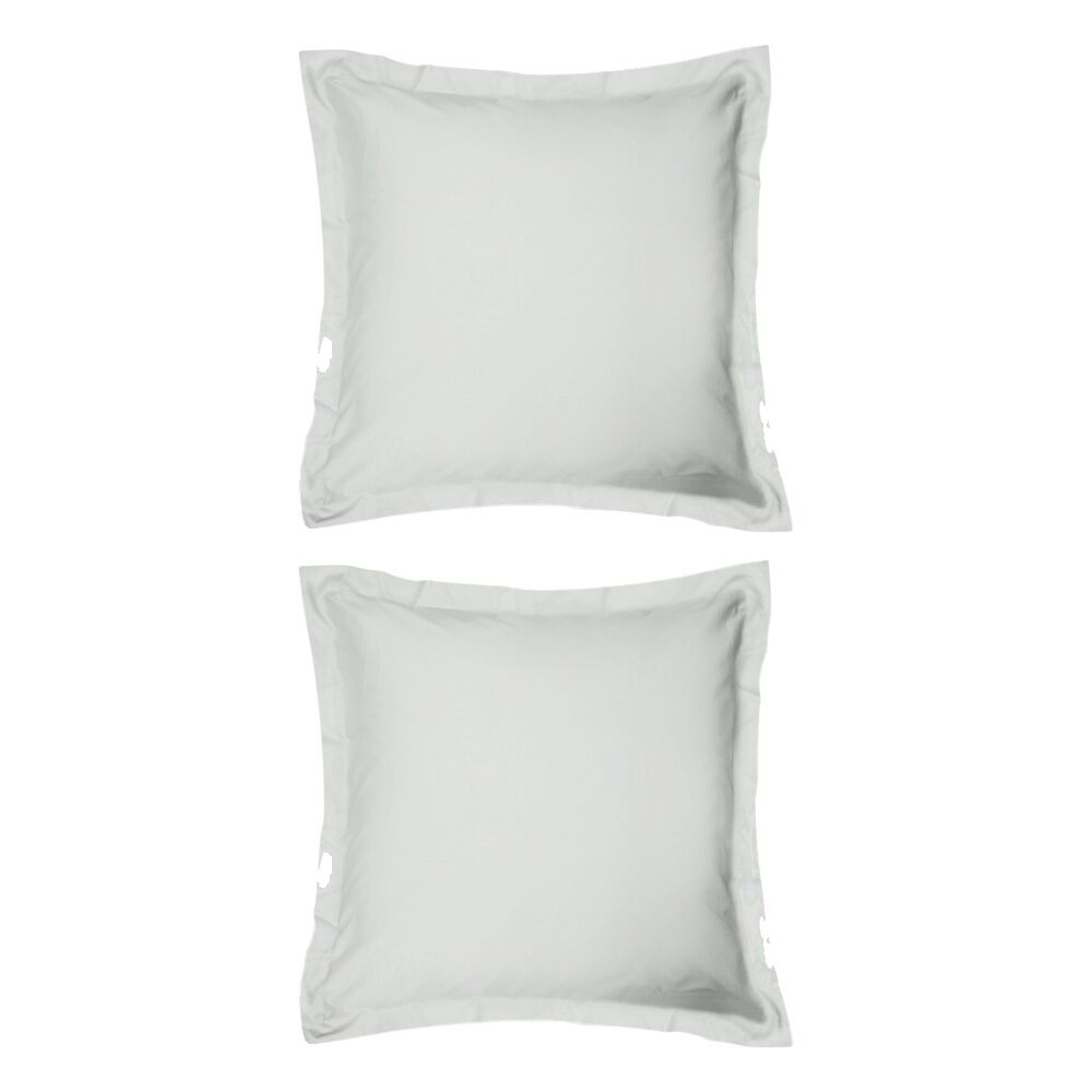 2x Odyssey Living Breathe Cotton European Pillowcase 65cm x Pewter