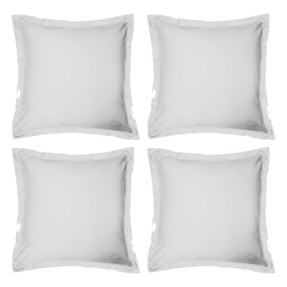 4x Odyssey Living Breathe Cotton European Pillowcase 65cm x Pewter