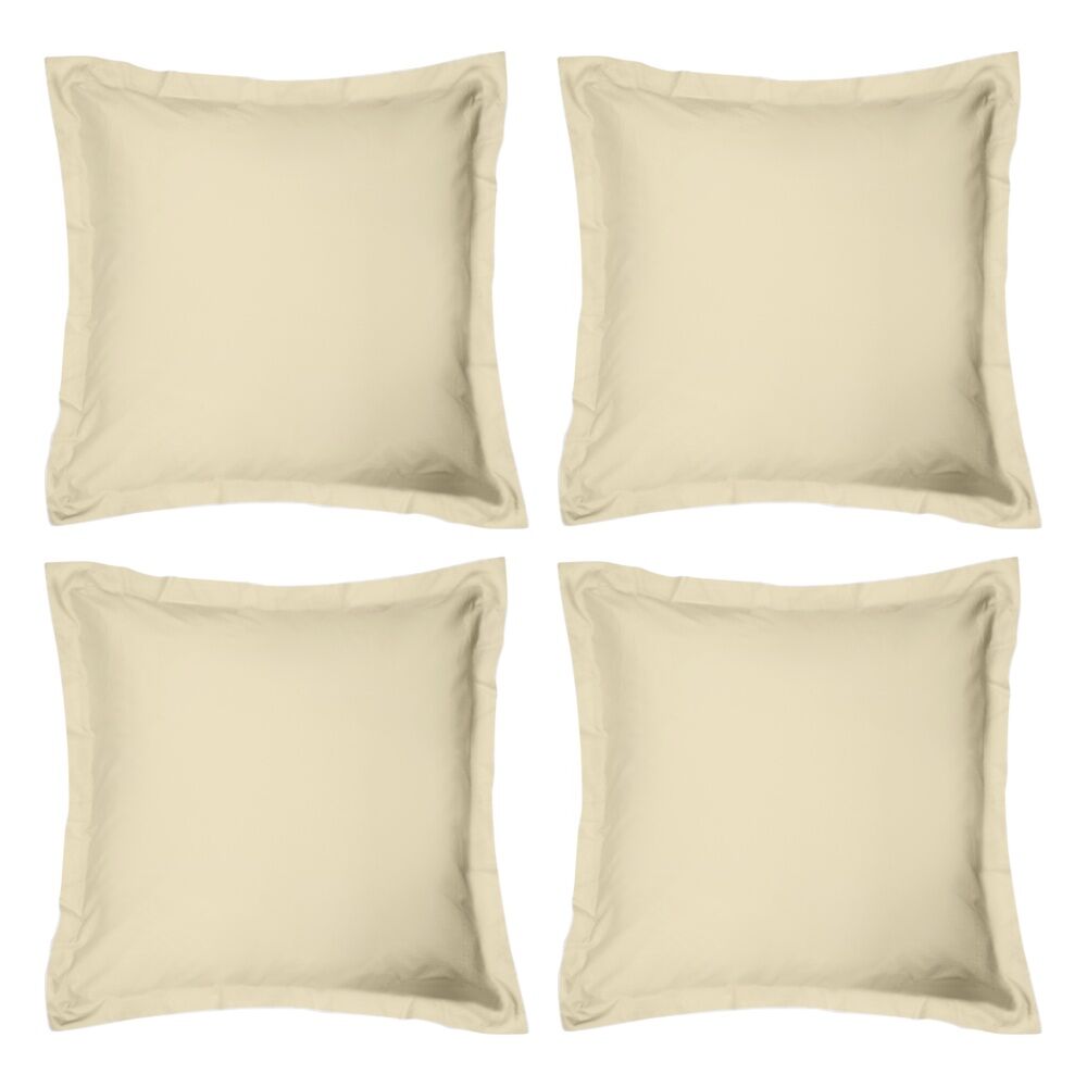 4x Odyssey Living Breathe Cotton European Pillowcase 65cm x Natural