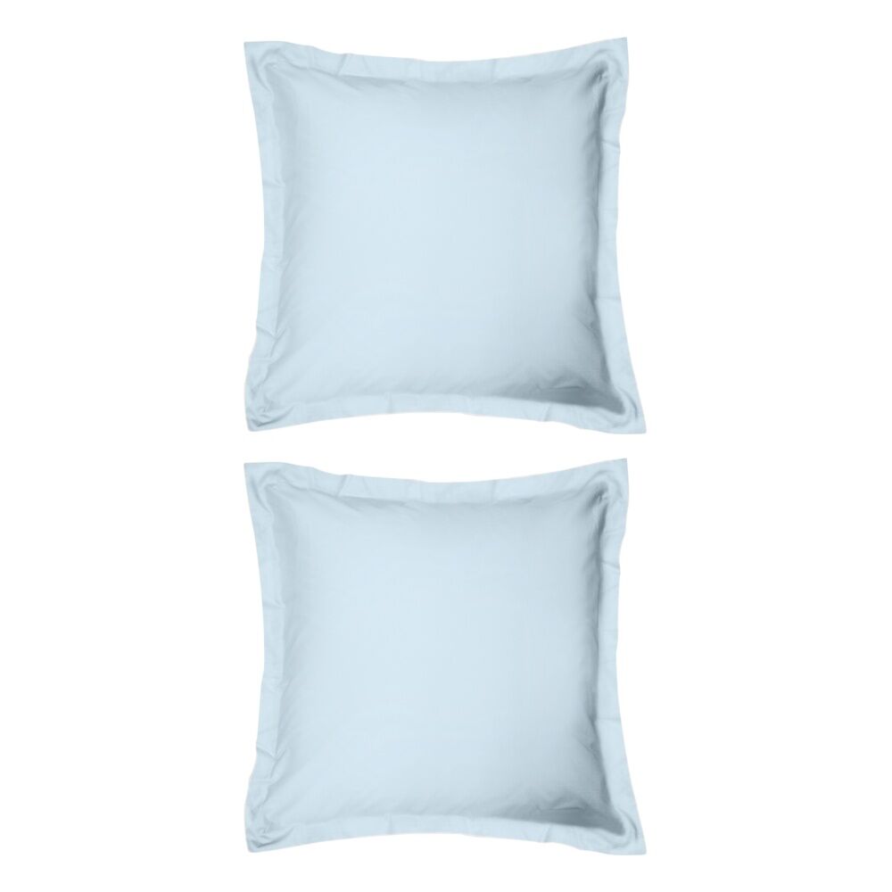 2x Odyssey Living Breathe Cotton European Pillowcase 65cm x Sky Blue