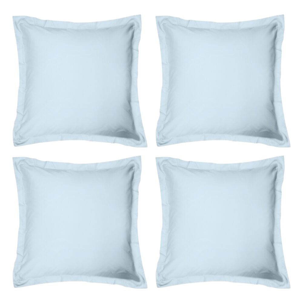 4x Odyssey Living Breathe Cotton European Pillowcase 65cm x Sky Blue