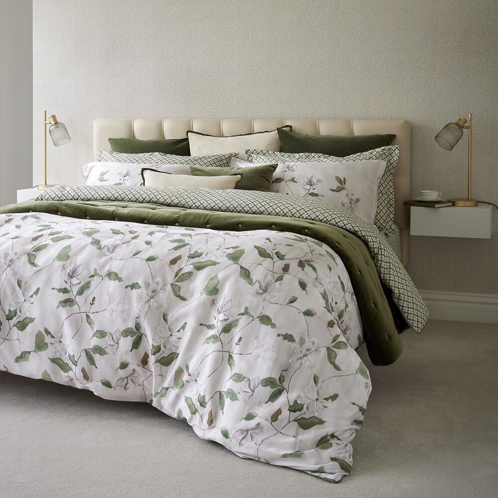 Christy Magnolia Duvet/Quilt Cover Set Cotton Sateen Multicoloured