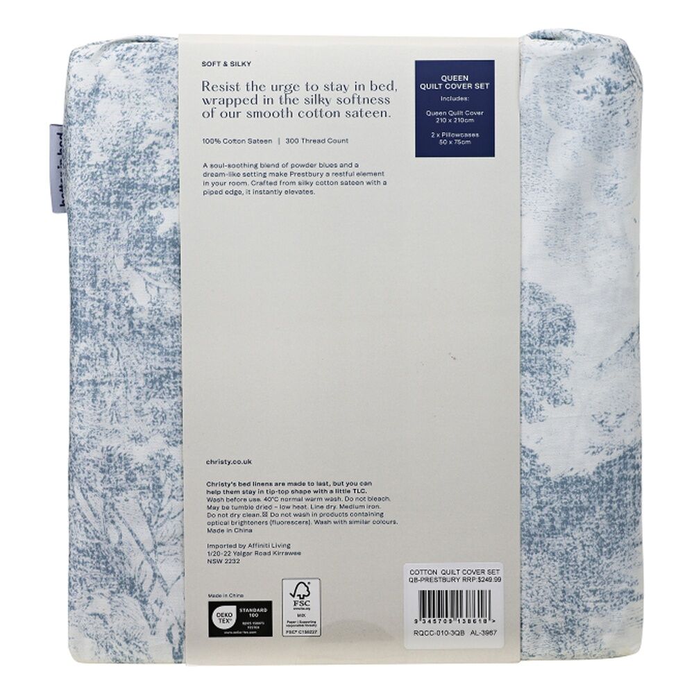 Christy Prestbury Duvet/Quilt Cover Set Cotton Sateen Multicoloured