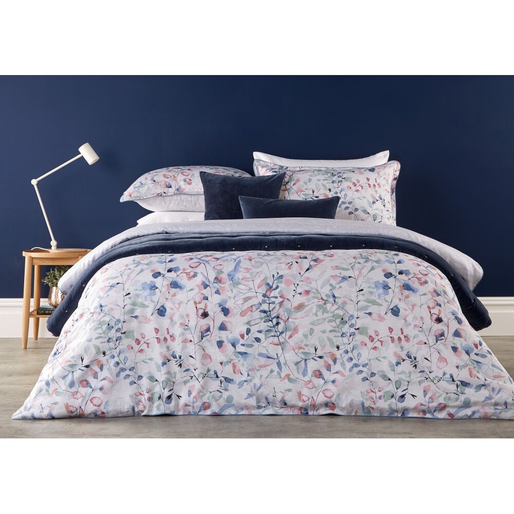 Christy Stems Dusty Pink Duvet/Quilt Cover Set Cotton Sateen Multicoloured