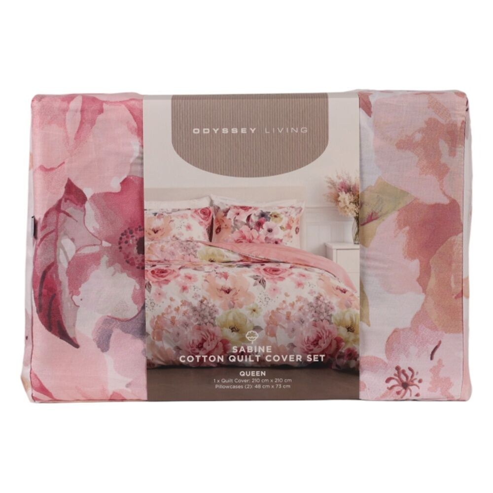 Odyssey Living Sabine Duvet/Quilt Cover Set Cotton Home Bedding Multicoloured