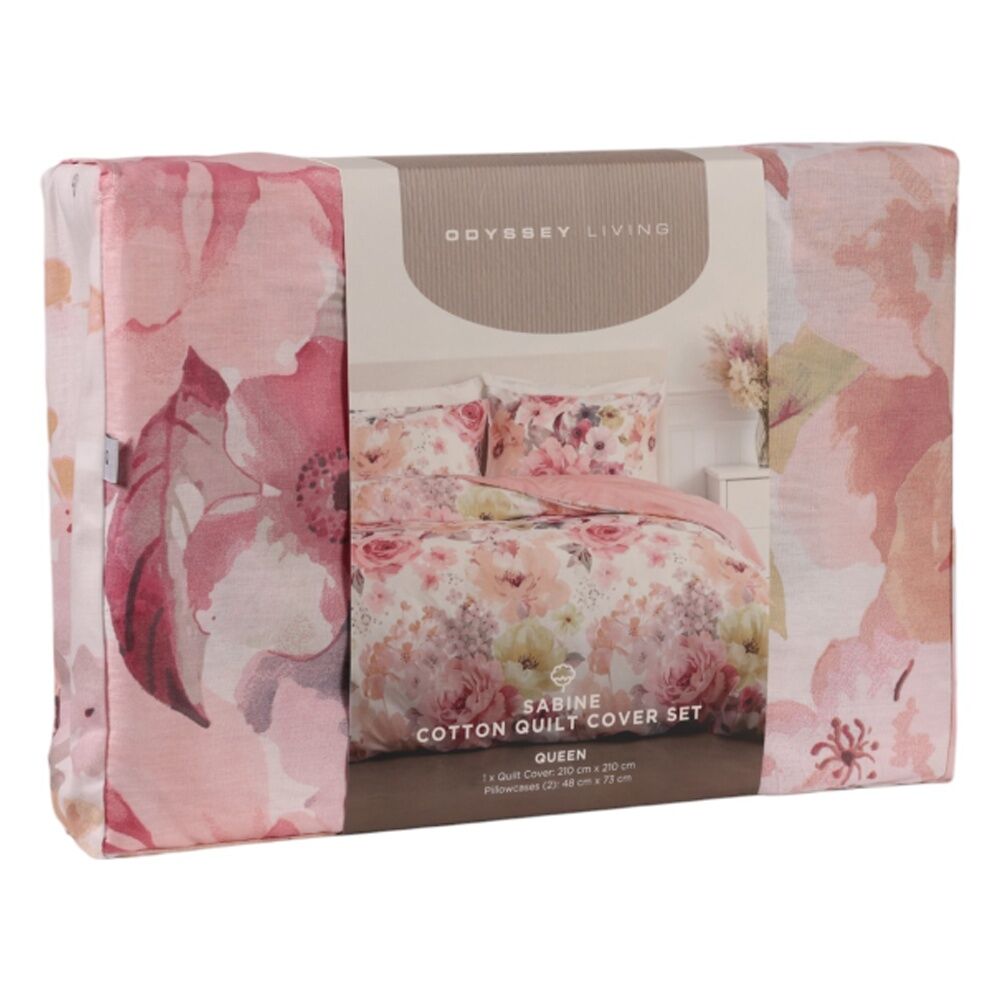 Odyssey Living Sabine Duvet/Quilt Cover Set Cotton Home Bedding Multicoloured