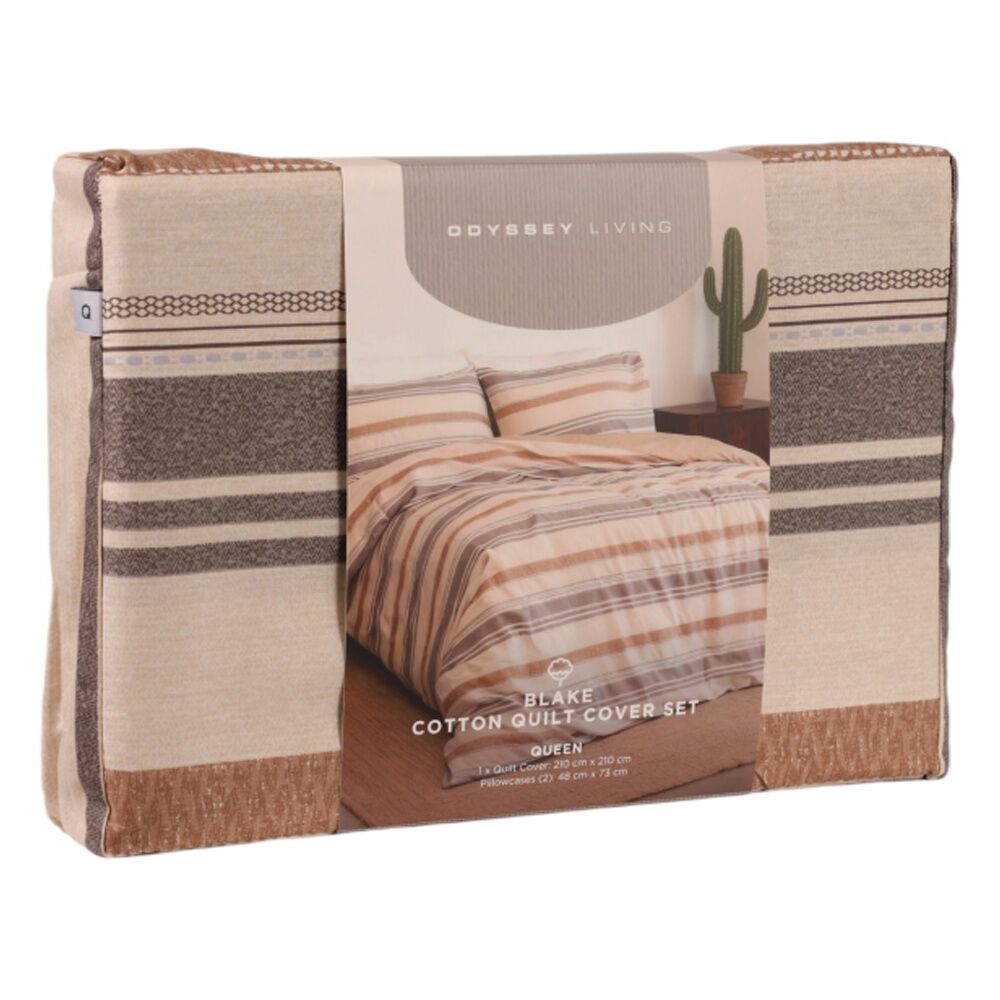 Odyssey Living Blake Duvet/Quilt Cover Set Cotton Home Bedding Multicoloured