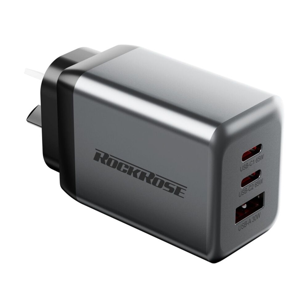 Rockrose Infinito G65 3-Port 65W GaN PD QC Fast Charging Power Adapter