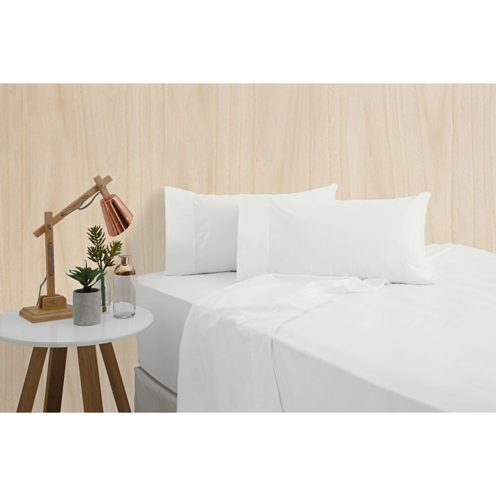 Bas Phillips Bamboo Cotton 400TC Home Bedding Sheet Set w/Pillowcase White