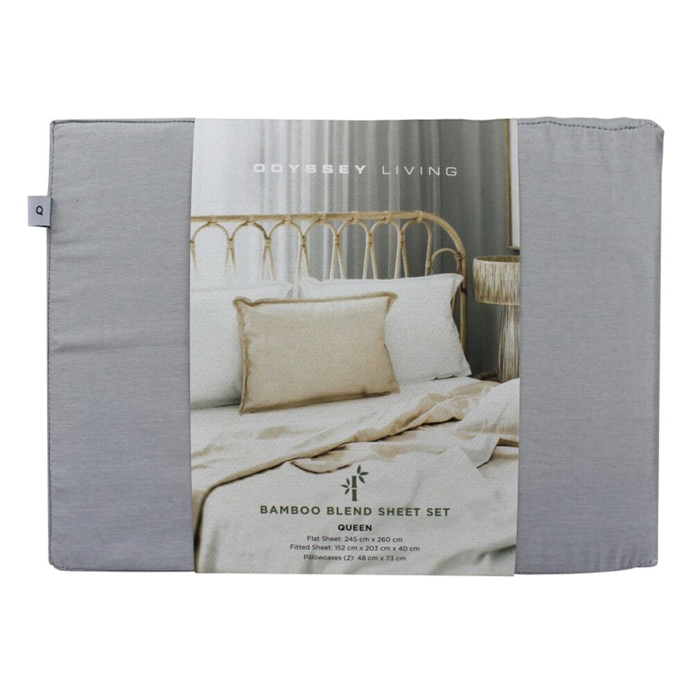 Odyssey Living Bamboo Blend Home Bedding Sheet Set w/Pillowcase Spur
