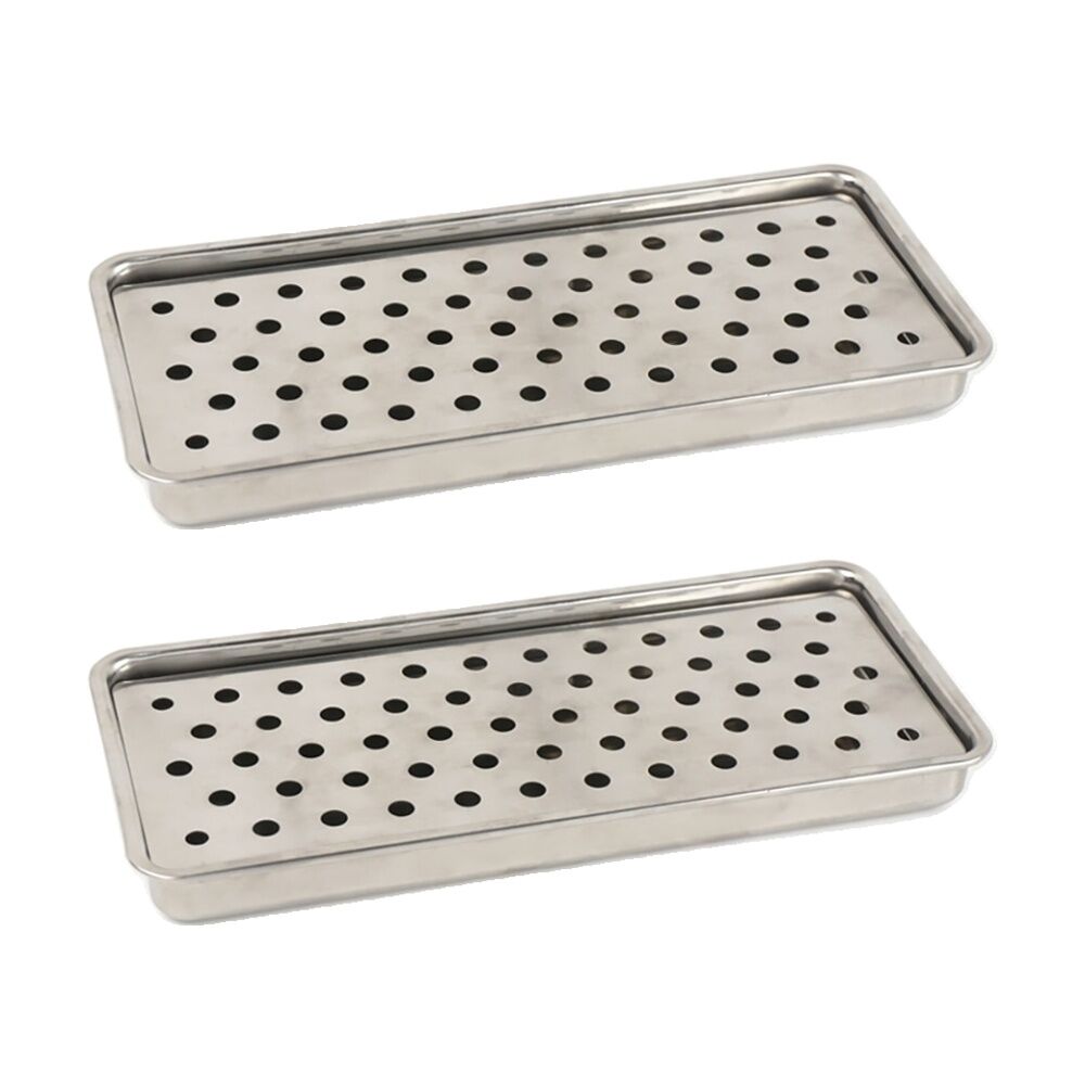 2PK R.S.V.P. Stainless Steel Perforated Insert Sink Tray Silver 24.5x12x2cm