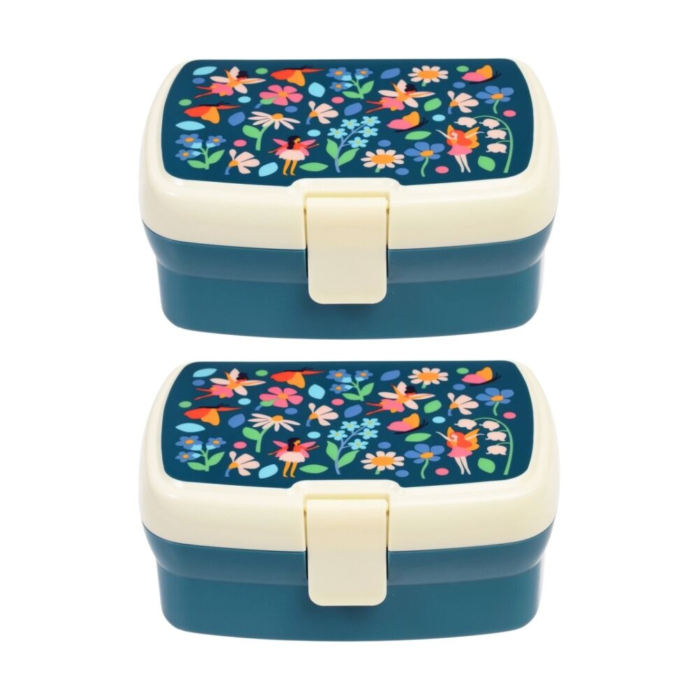 2PK Rex London Kids Fairy Lunch Box W/ Removable Tray & Multiple Compartments