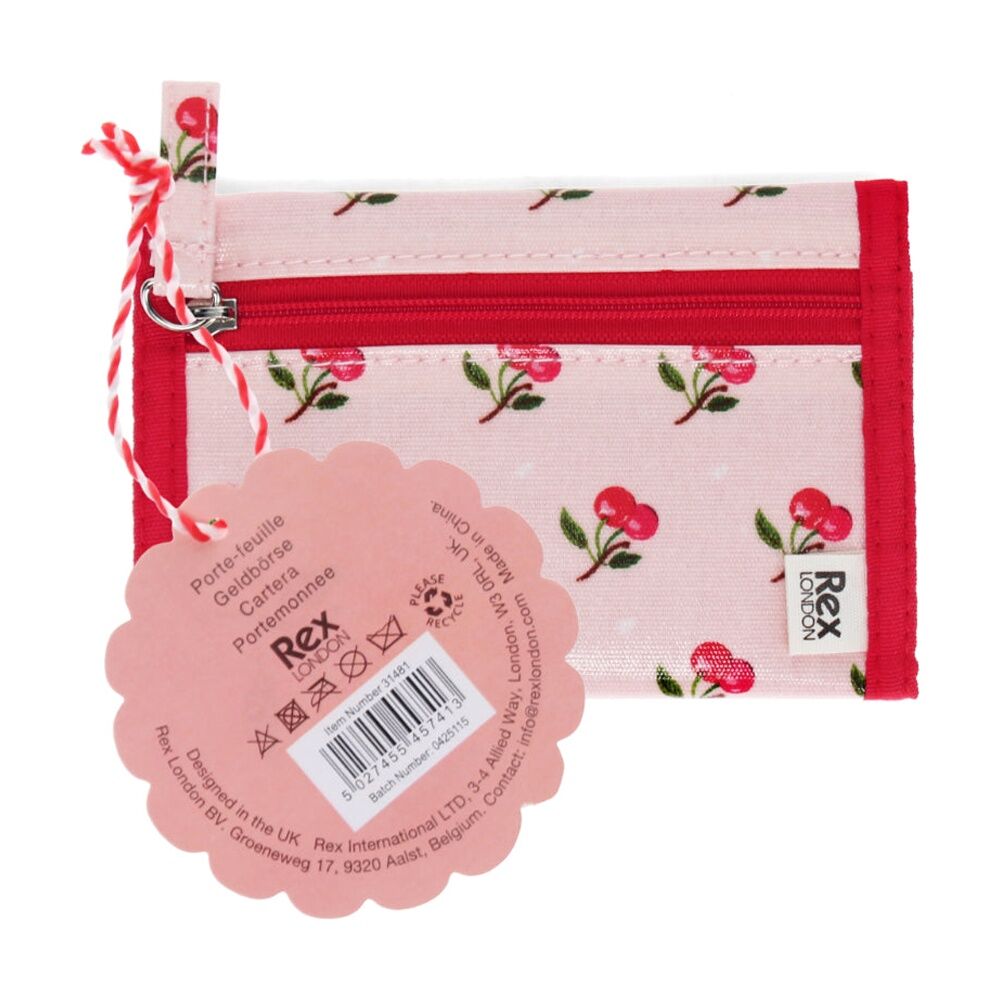 2PK Rex London Kids 3y+ Tri-Fold Child Wallet Little Cherry Design