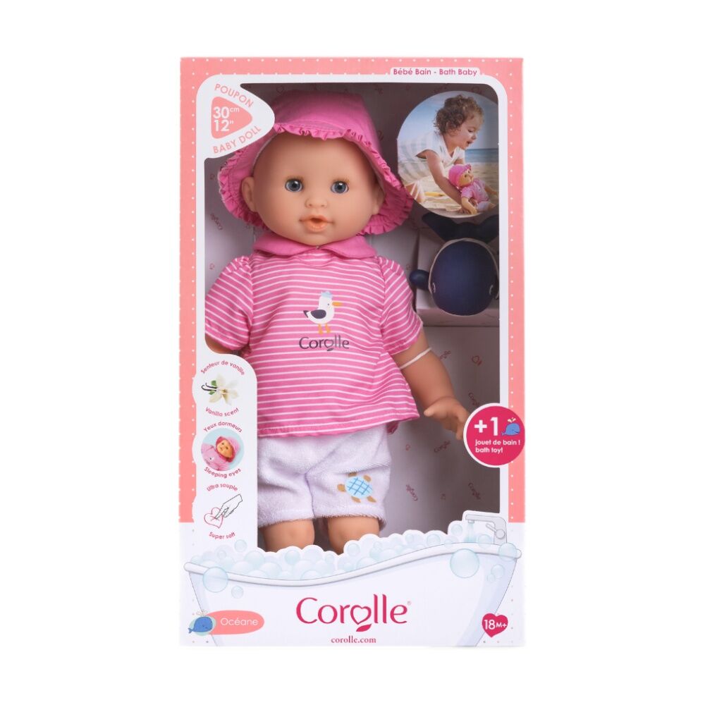 Corolle Mpp Bath Oceane Baby Doll With Toy Vanilla Scent 12in