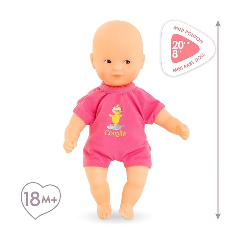 Corolle Mpp Mini Bath Pink Baby Doll Vanilla Scent Water Play 8in