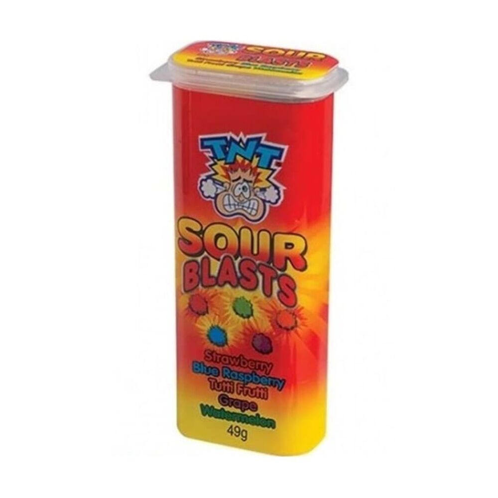 18PK TNT Sour Blasts Tutty Fruity 49g Fruit Flavour Lollies/Gummies