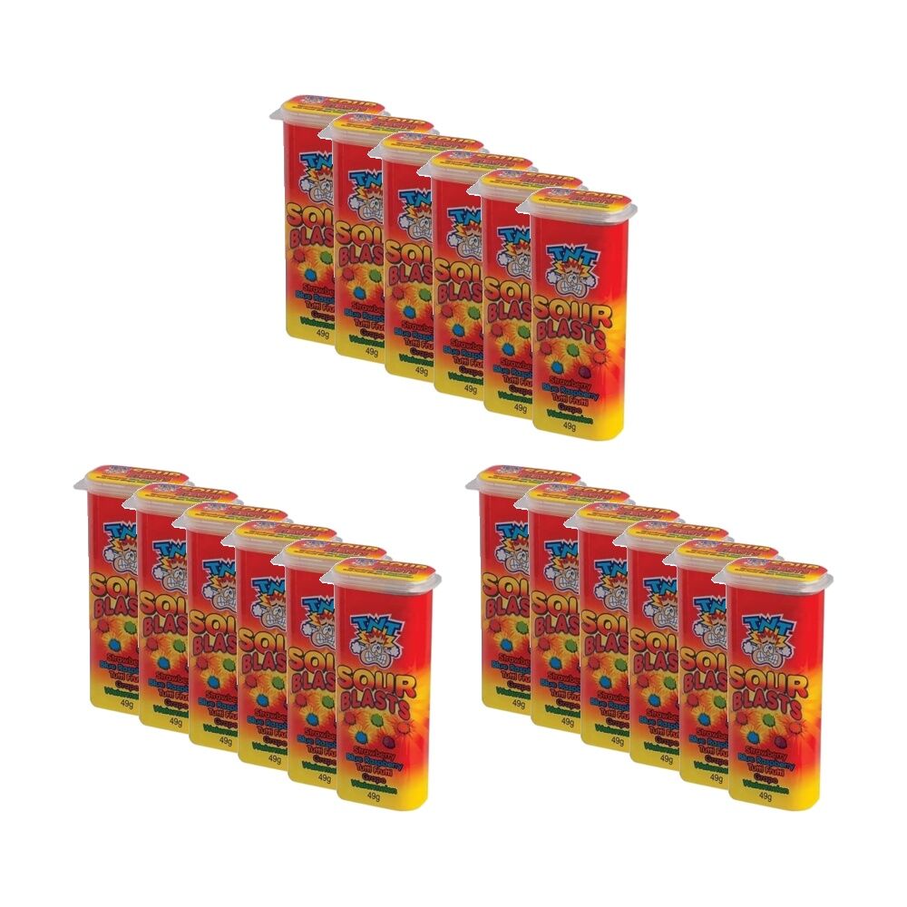 18PK TNT Sour Blasts Tutty Fruity 49g Fruit Flavour Lollies/Gummies