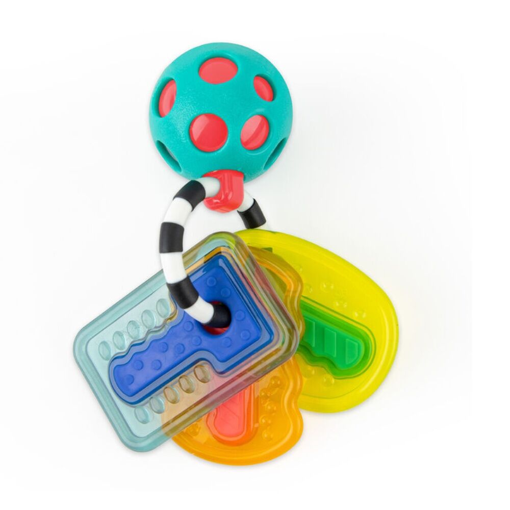 2PK Sassy Baby Drive N Drool Keys Teething Toy With Textures Newborn+ 12cm