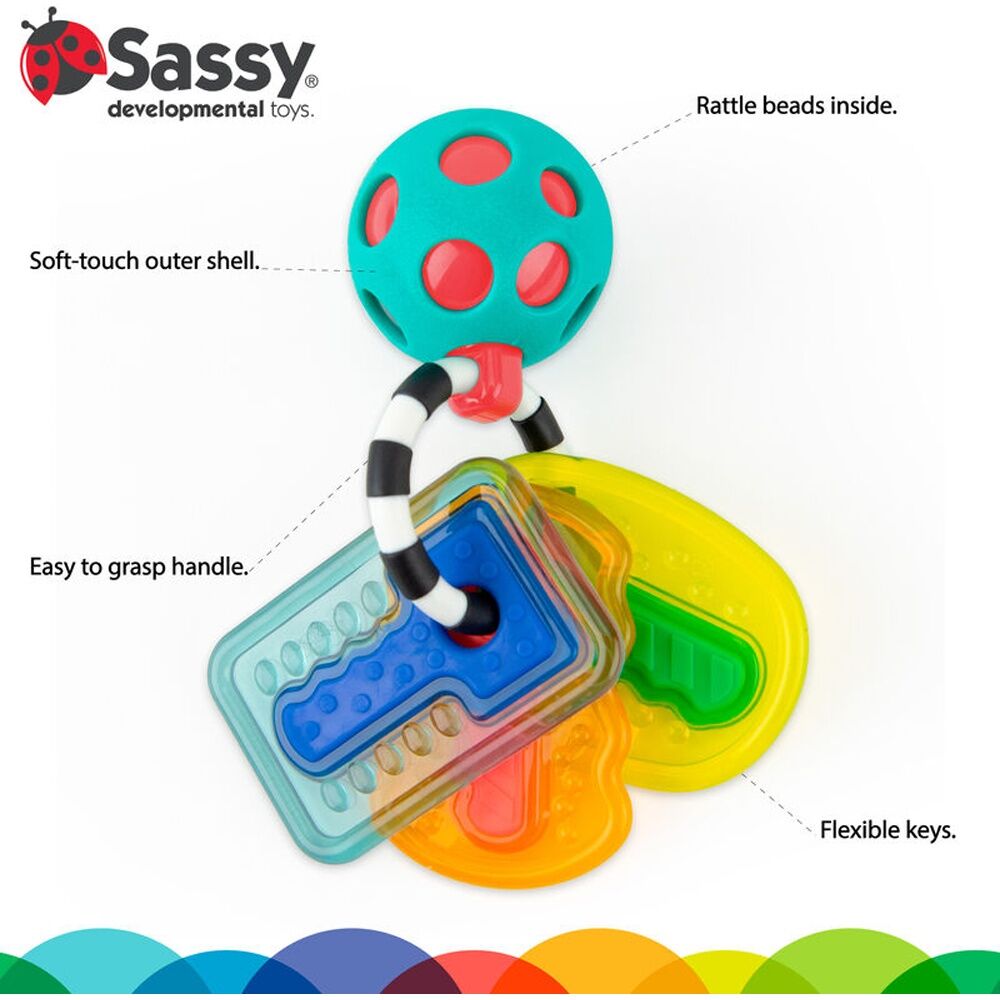 Sassy Baby Drive N Drool Keys Teething Toy With Textures Newborn+ 12cm