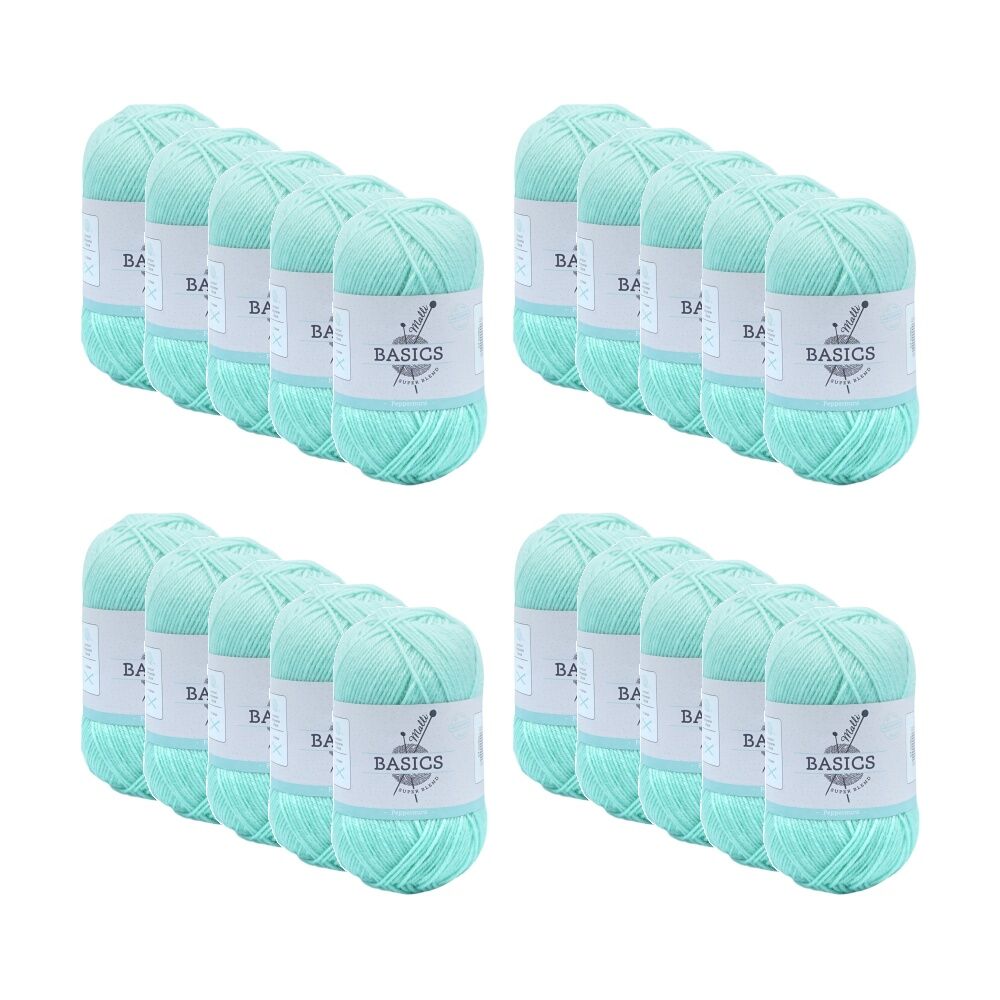 20PK Malli Super Blend Basic Yarn Medium Thickness Crochet Thread Peppermint