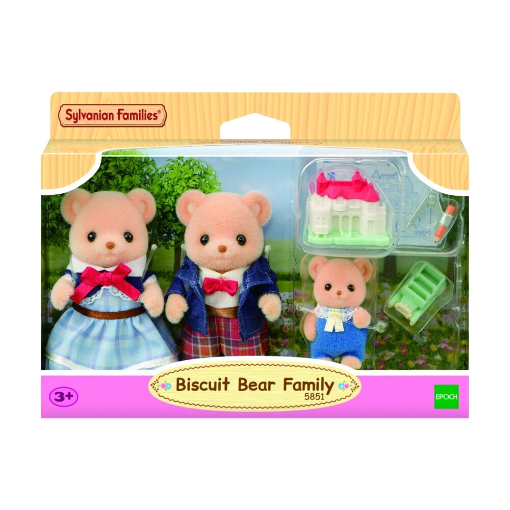 7pc Sylvanian Families Biscuit Bear Family Kids Toy Set W/ Model House & Car 3y+
