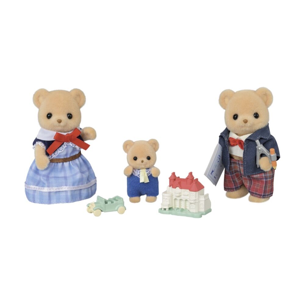 7pc Sylvanian Families Biscuit Bear Family Kids Toy Set W/ Model House & Car 3y+