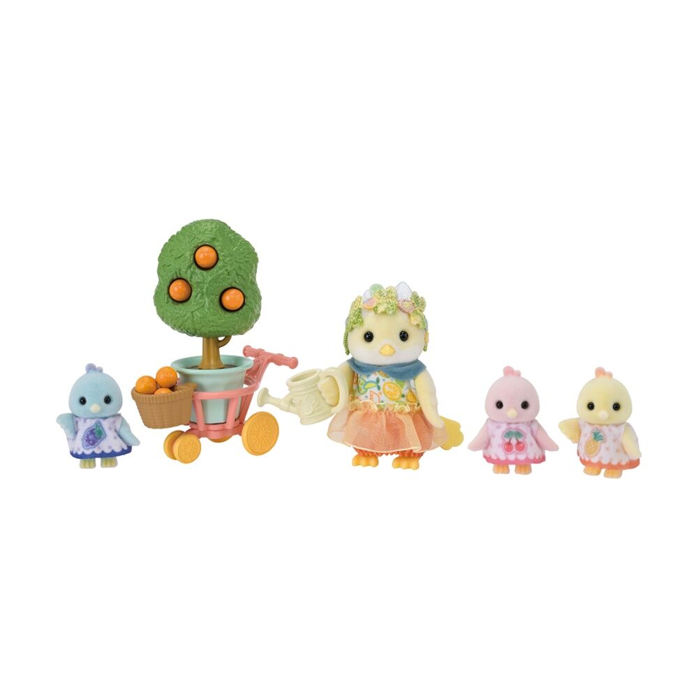 8pc Sylvanian Families Citrus Bird Family Kids Toys Set W/ Orange Tree 3y+