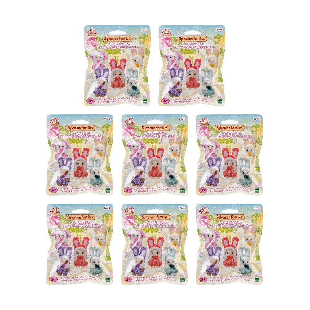8PK Sylvanian Families Cutie Collectibles Colourful Bunny Babies Assorted 3y+