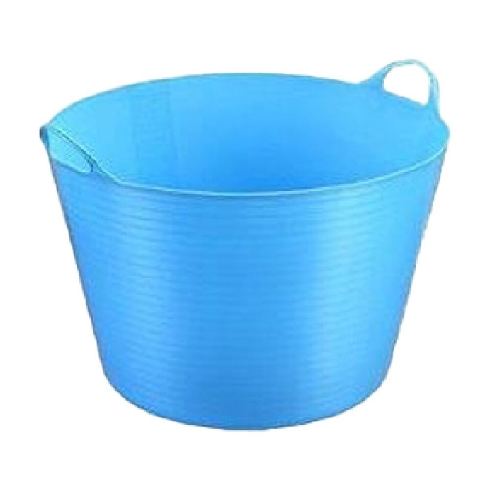 4PK Braz Durable Plastic Storage Bucket Flexi Tub W/ Handles 60L Assorted