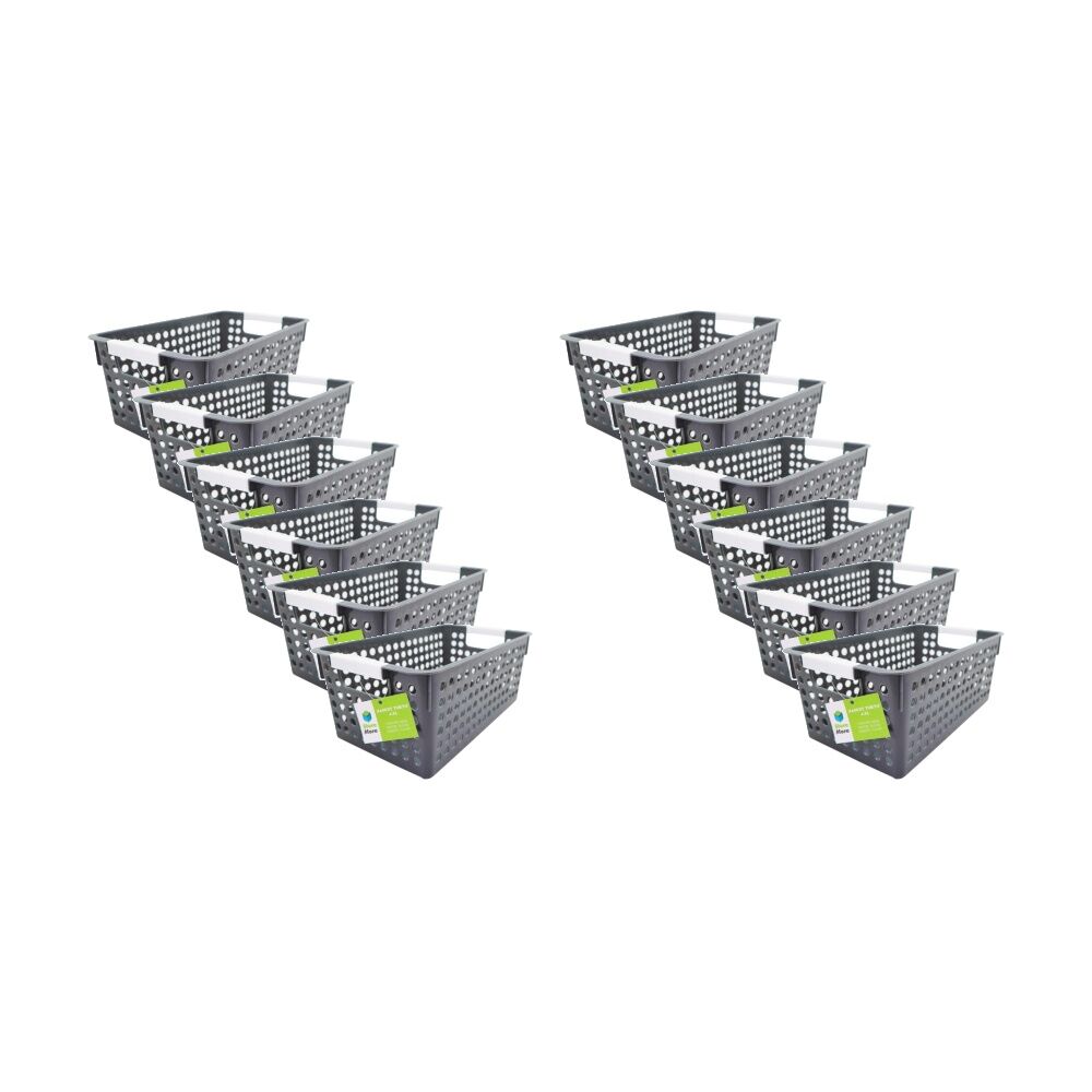 12PK Braz Home Organisation Storage Tokyo Basket 29x16.5x12cm 4.5L Assorted
