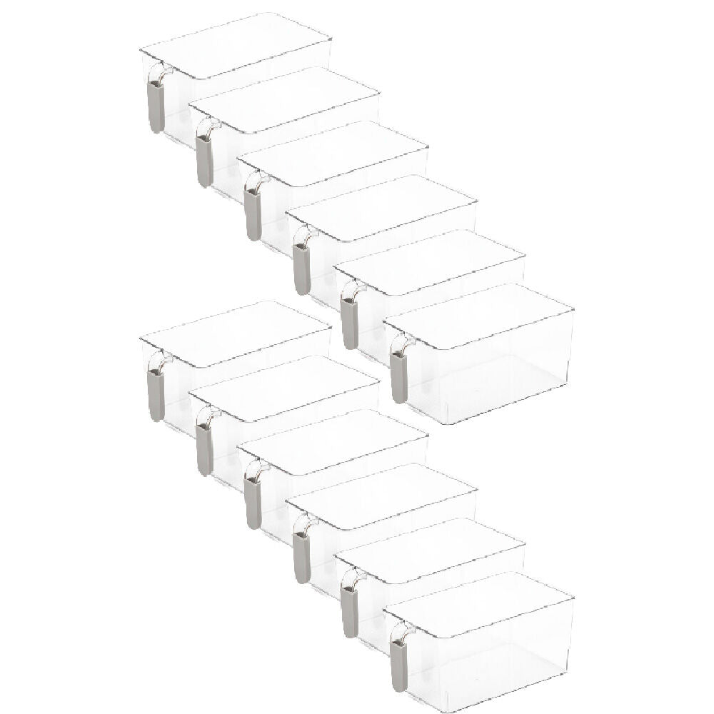 12PK Braz Stack Food Drink Storage Container Basket W/ Handle 30.5x17.8x11.2cm
