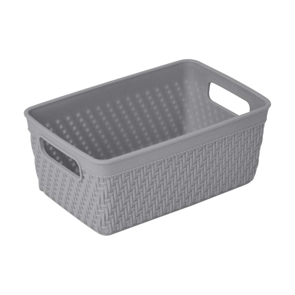 24PK Braz Home Organisation Plastic Thatch Storage Basket 16x10x7cm 1L Assorted