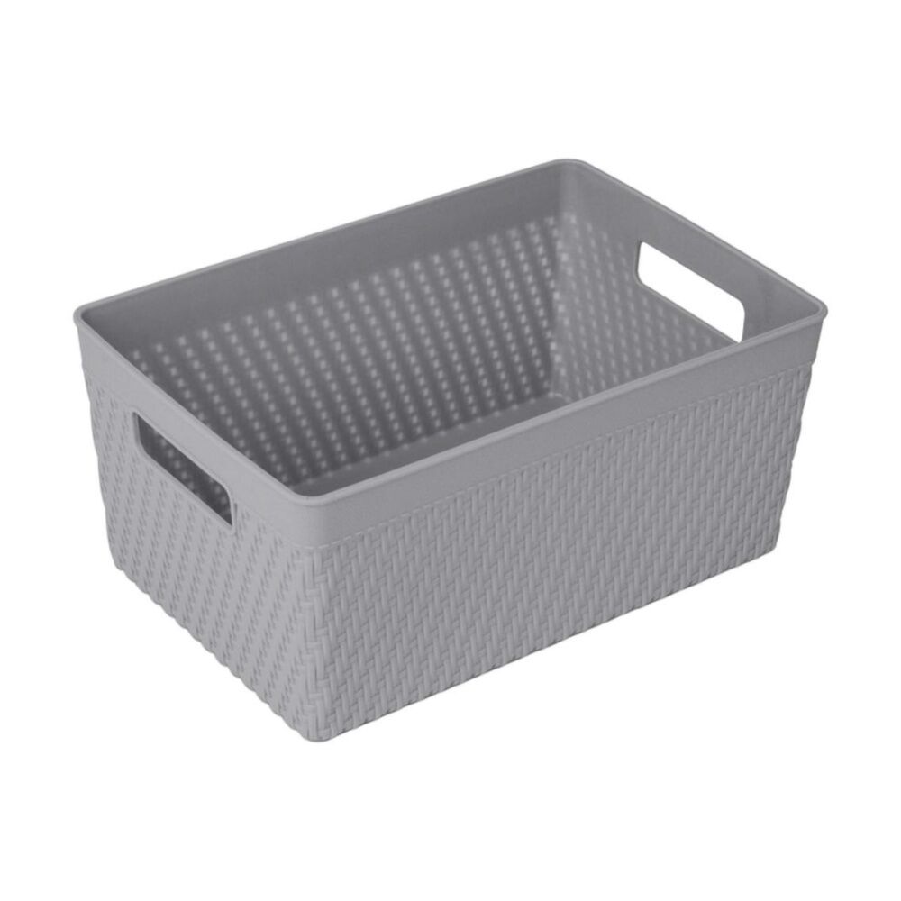 6PK Braz Home Organisation Plastic Thatch Storage Basket 25x17x12cm 5L Assorted