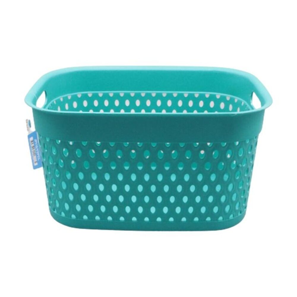 8PK Braz Home Organisation Plastic Storage Belle Basket Rect 33x23x18cm Assorted