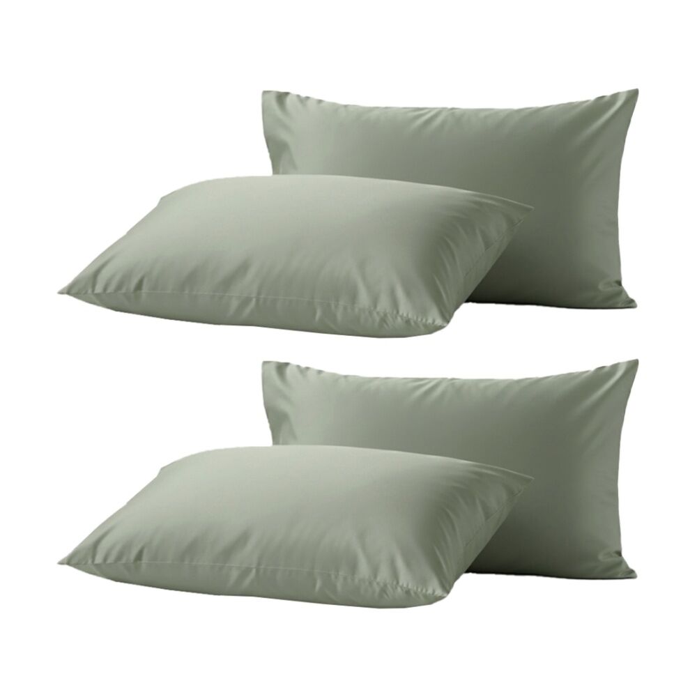 2x 2pc Renee Taylor 400TC Egyptian Cotton Standard Pillowcase Pair Basil