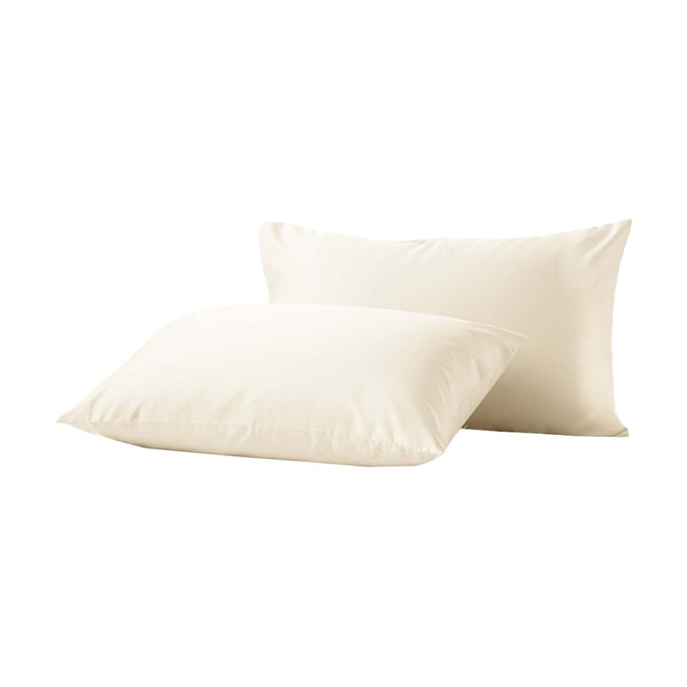 2x 2pc Renee Taylor 400TC Egyptian Cotton Standard Pillowcase Pair Vainlla