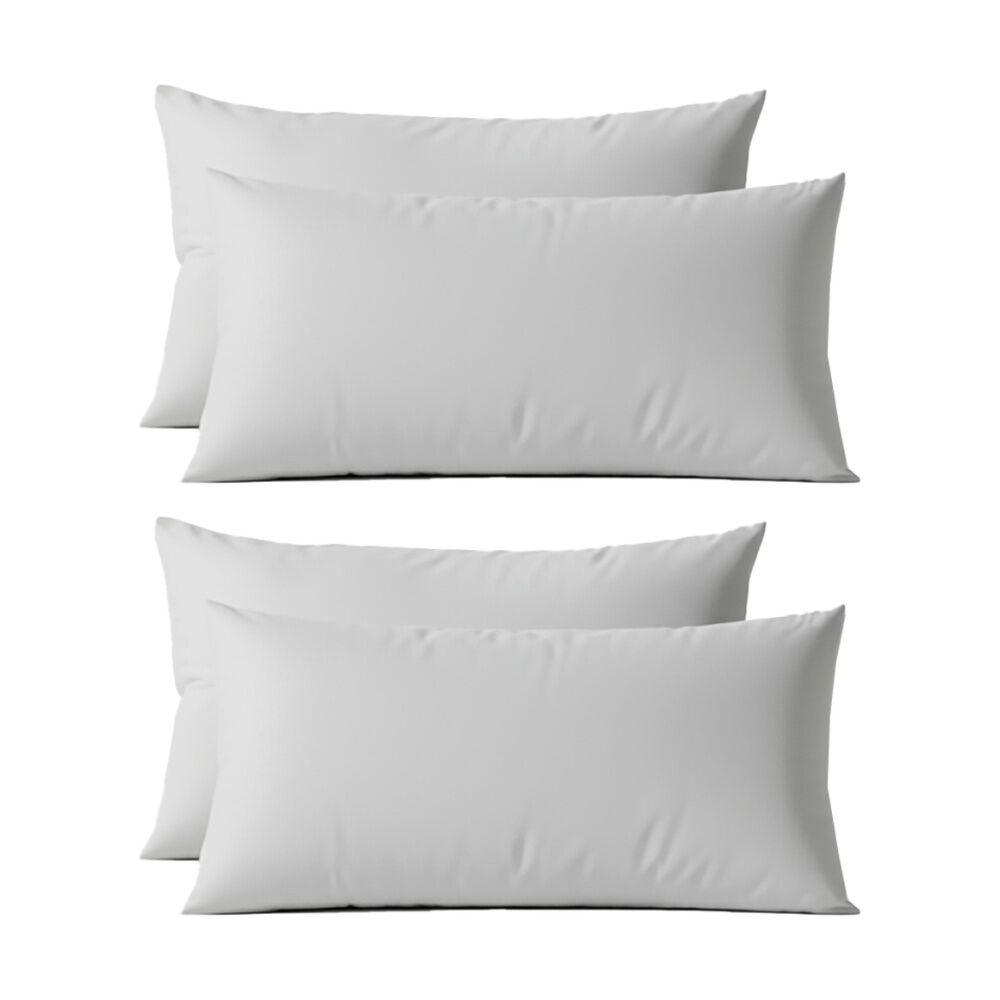 2x 2pc Renee Taylor 400TC Egyptian Cotton King Pillowcases Light Grey 50x90cm