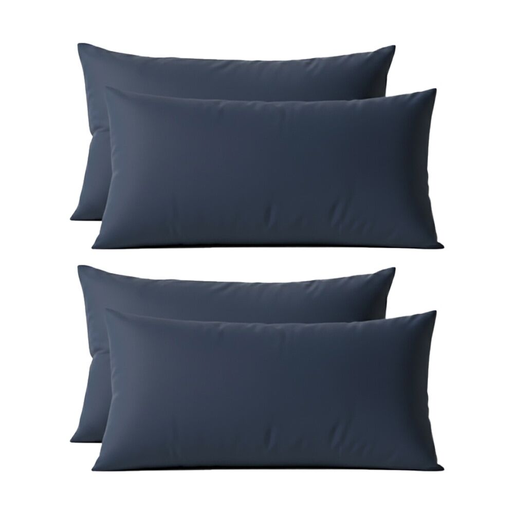 2x 2pc Renee Taylor 400TC Egyptian Cotton King Pillowcases Steel Blue 50x90cm