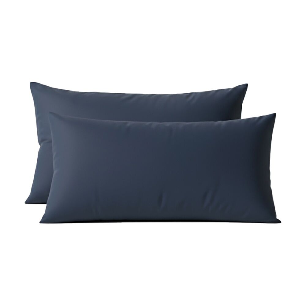 2x 2pc Renee Taylor 400TC Egyptian Cotton King Pillowcases Steel Blue 50x90cm