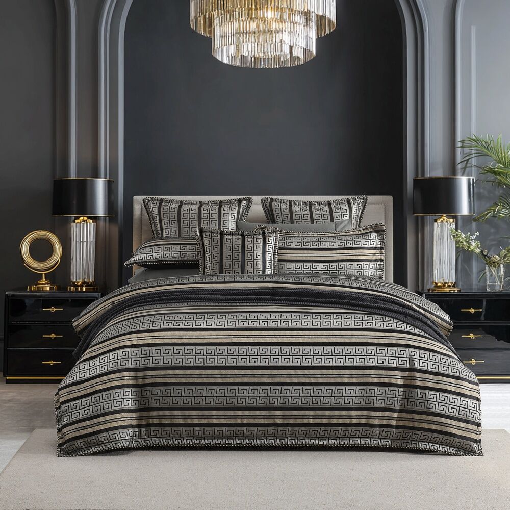 Renee Taylor Regalia Collection Mayana Cushion Champenge Silver & Black 45x45cm