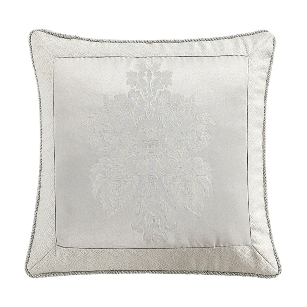 2PK Renee Taylor Regalia Collection Amalia Decor Cushion White & Silver 45x45cm