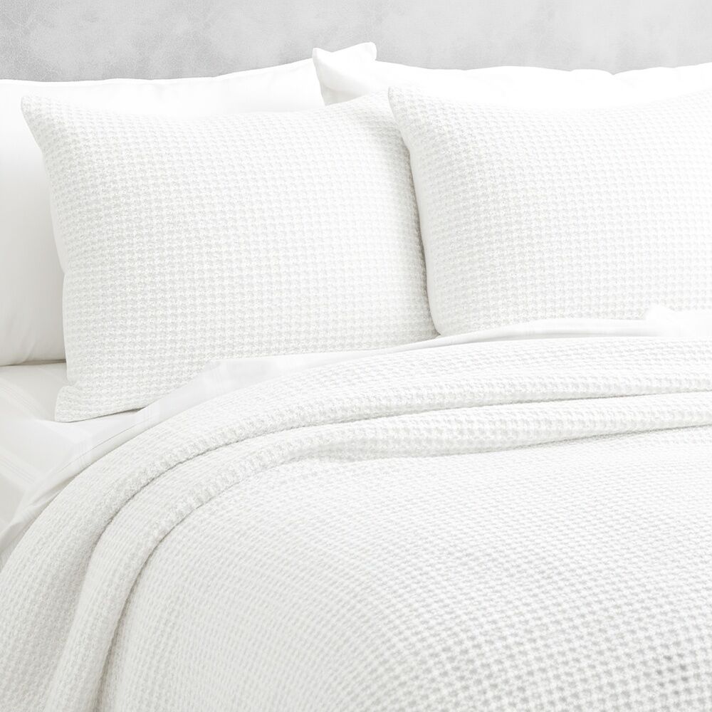 Cloud Linen Boronia Washed Cotton Waffle Comforter Set Ivory King/Super King