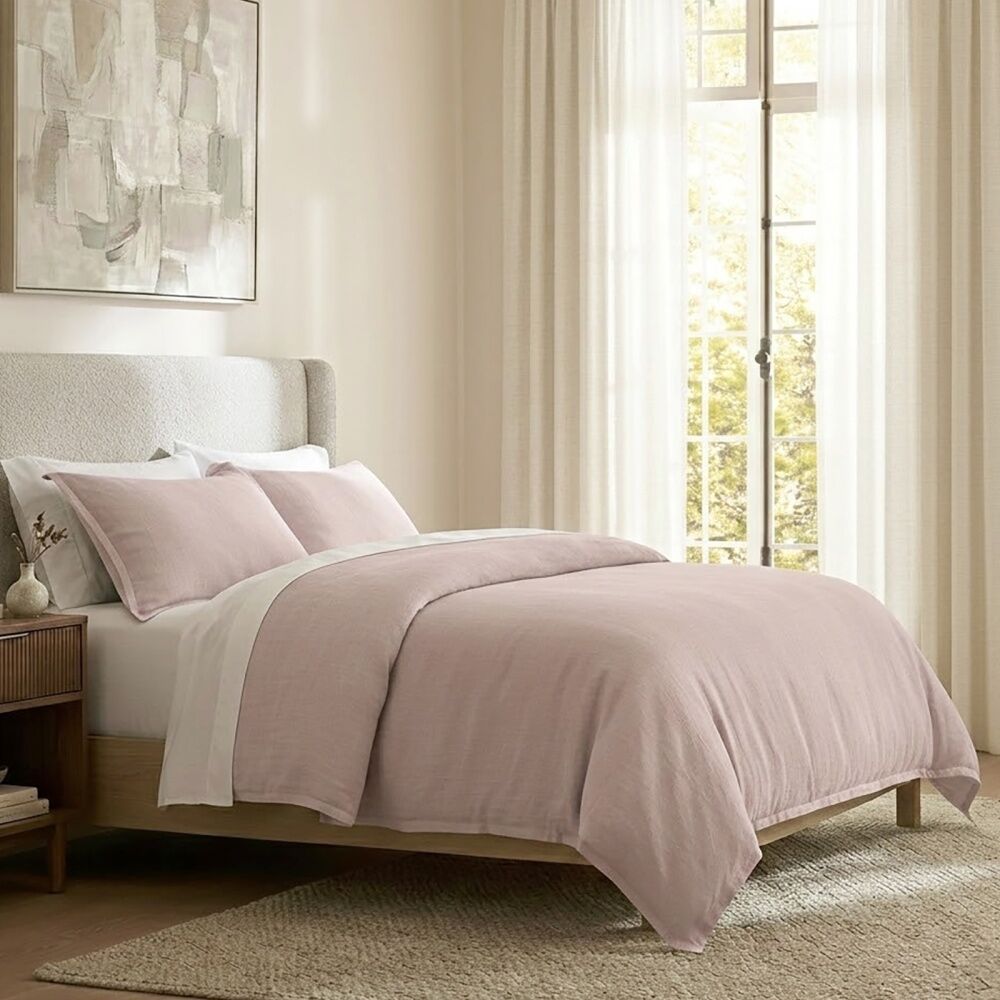 Renee Taylor Soft Washed Linen Cotton European Pillowcase Woodrose