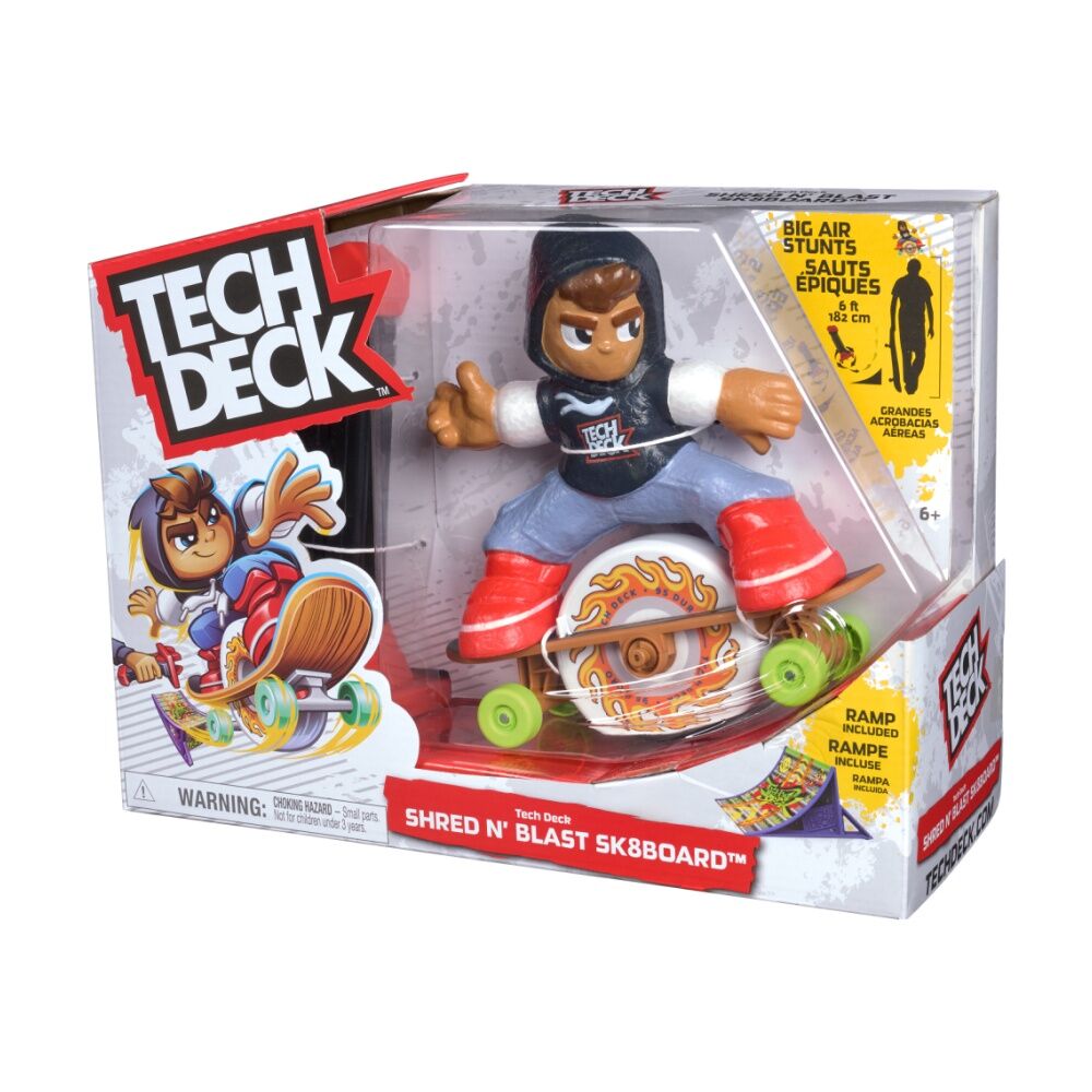 Tech Deck Shred N' Blast Skateboard Kids Play Toy W/ Ramp 5y+