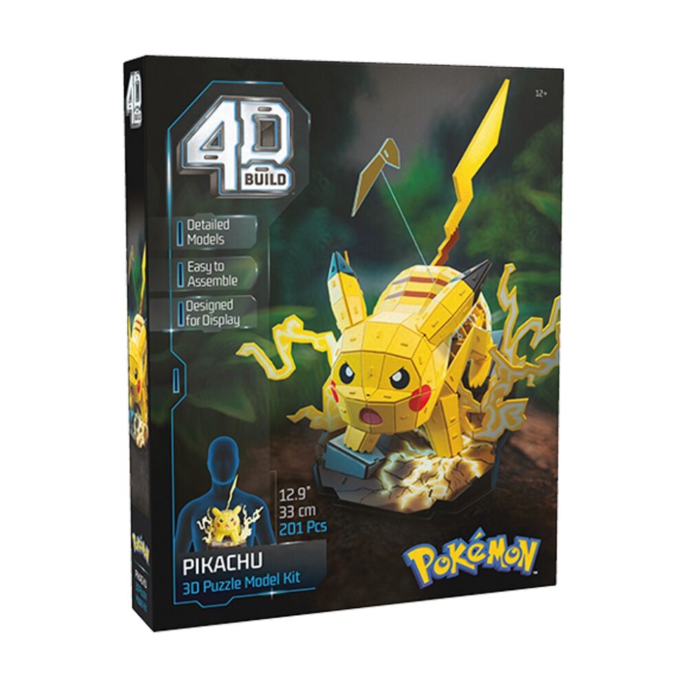 4D Build Pok mon Model Building Puzzle Kit 12y+ 24.6x29.5x33cm Pikachu