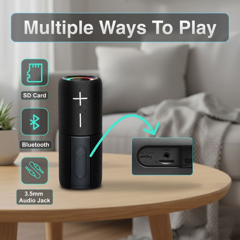 Laser Magnetic Bluetooth Pill Speaker 5W True Wireless Stereo Black