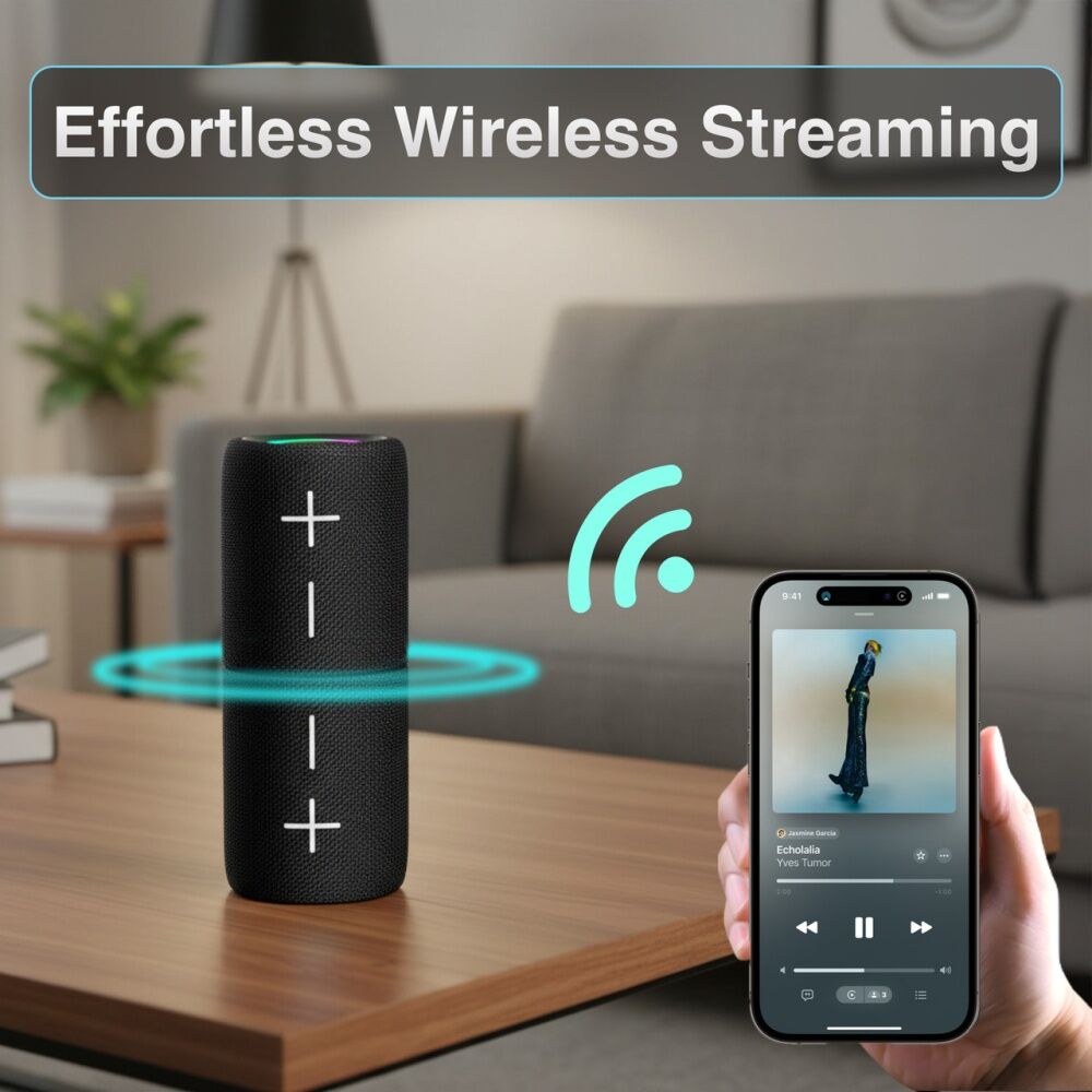 Laser Magnetic Bluetooth Pill Speaker 5W True Wireless Stereo Black